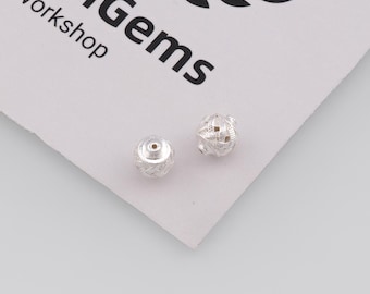 Silver Woven Round Beads,Round Ball Bead,DIY Jewelry Accessories