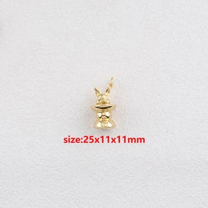 18k Gold Filled Rabbit Pendant,Rabbit Charm,DIY Jewelry Accessories