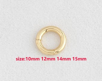 18K Gold Filled Rectangle Carabiner Clasp,gold Spring Clasp,push