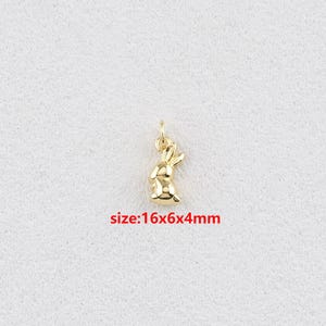 18k Gold Filled Rabbit Pendant,Animal Charm,DIY Jewelry Accessories