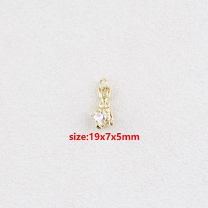 18k Gold Filled Rabbit Pendant,Animal Charm,DIY Jewelry Accessories