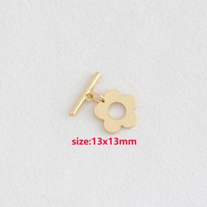 18K Gold Filled Flower OT Clasp,OT Toggle Buckle,DIY Jewelry Accessories