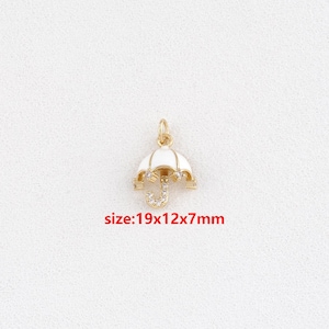 18k Gold Filled Umbrella Pendant,Enamel Charm,DIY Jewelry Accessories