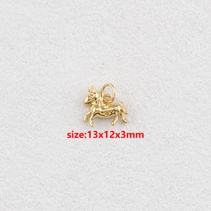18k Gold Filled Horse Pendant,Animal Charm,DIY Jewelry Accessories