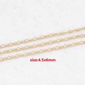 18k Gold Filled Oval Chain,Texture Link Chain,DIY Jewelry Accessories