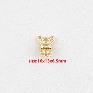 18k Gold Filled Rabbit Pendant,Animal Charm,DIY Jewelry Accessories