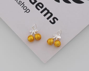 Silber Kirsche Anhänger, Obst Charm,DIY Schmuck Zubehör