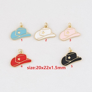 18k Gold Filled Cowboy Hat Pendant,Cowboy Charm,DIY Jewelry Accessories