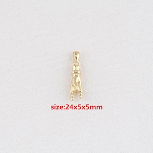 18k Gold Filled Fist Pendant,Gesture Charm,DIY Jewelry Accessories