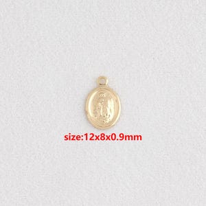18k Gold Filled Virgin Mary Pendant,CZ Virgin Mary Charm,DIY Jewelry Accessories