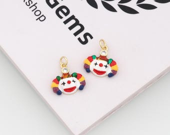 18k Gold Filled Joker Anhänger, Emaille Joker Charme, DIY Schmuck Zubehör