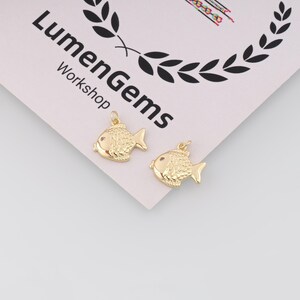 18k Gold Filled Fisch Anhänger, Sea Lover Kettenanhänger, DIY Schmuck Zubehör