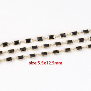 18k Gold Filled Rectangle Chain,Zirconia Link Chain,DIY Jewelry Accessories