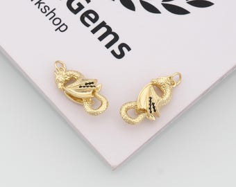 18k Gold Filled Dragon Pendant,Dragon Charm,DIY Jewelry Accessories