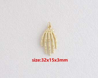 18k Gold Filled Hand Pendant,Hand Charm,DIY Jewelry Accessories
