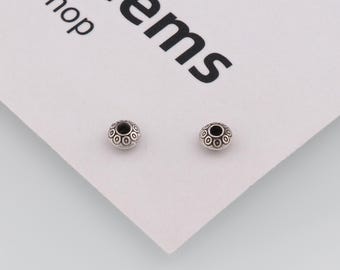 50 cuentas planas de plata antigua, cuentas espaciadoras redondas y planas, accesorios de joyería DIY