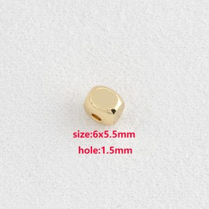 50PCS 18K Gold Filled Cube Beads,Square Beads,DIY Jewelry Accessories