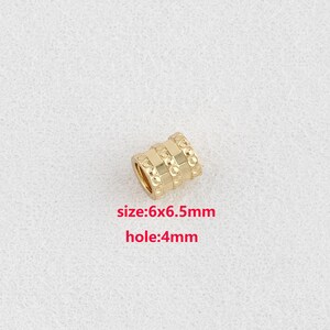 10PCS 18K Gold Filled Cylindrical Beads,Dainty Tube Beads,DIY Jewelry Accessories