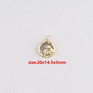 18k Gold Filled Rabbit Pendant,Animal Charm,DIY Jewelry Accessories