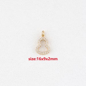 Pendentif calebasse en or 18 carats, breloque calebasse CZ, accessoires de bijoux à bricoler soi-même