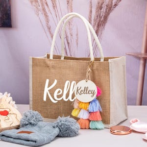 Personalized Bridesmaid Burlap Bags ,Bridesmaid Proposal Bags,Monogram beach Tote Bag,Bachelorette Party Bag,Jute Bag,Bridal Party Gift