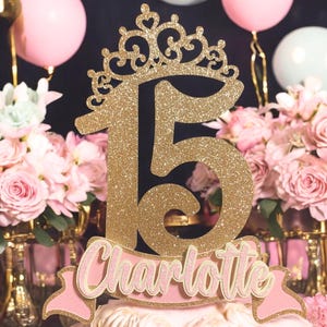 15th Birthday Cake Topper Quinceañera Decorations Birthday 15th Birthday Party Decorations 15 Personalized Custom Sweet 15 decor