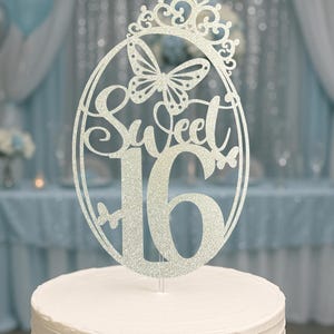 Sweet Sixteen Cake Topper Butterfly Cake Topper Party Decorations Sweet 16 Party