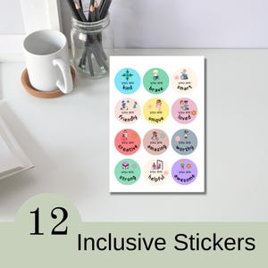 Inklusive Aufkleber für unterschiedliche Fähigkeiten Kid Affirmation Aufkleber für Kinder im Rollstuhl für Positivität für Lehrer Digitaler Download