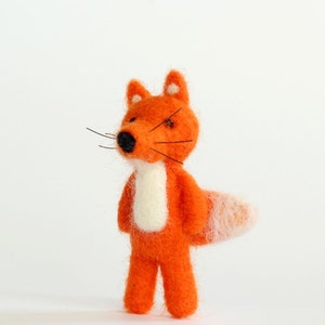 Orange Fox Brooch, Needle Felted Animal