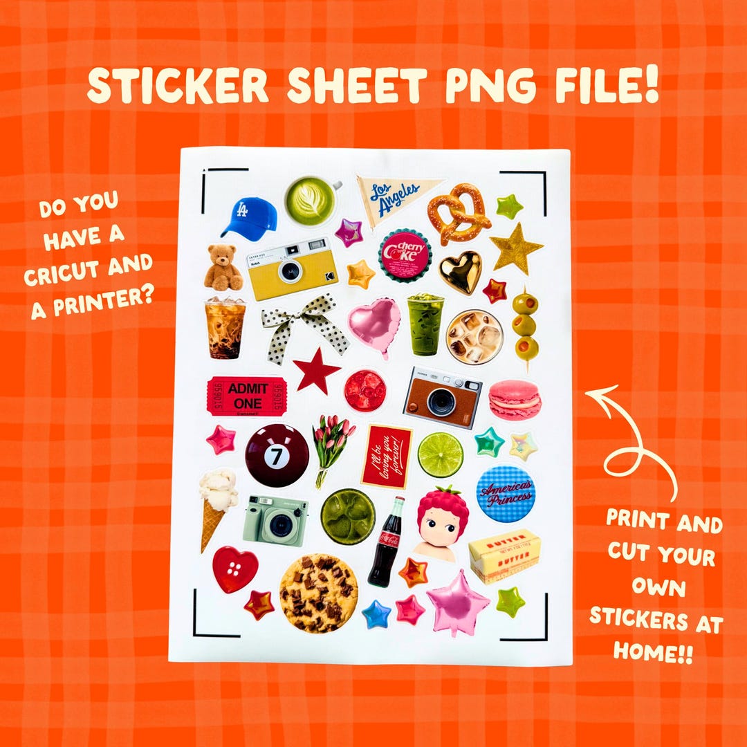 Printable Sticker Sheet – 45 Stickers | Print & Cut at Home | Cricut ...