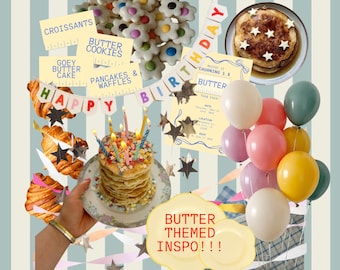 Butter Than Ever Themed Birthday Invite - EDITABLE CANVA TEMPLATE