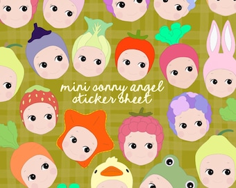Small Baby Angel Sticker Sheet for Junk Journaling, Scrapbooking, Trendy Crafts, and more!