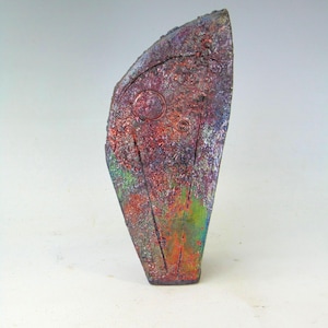 Raku ceramic sculptural vessel &quot;Sentinel&quot;
