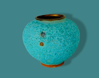 Turquoise bronze  volcanic texture globe