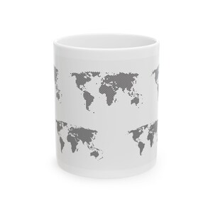 Keramische mok wereldkaart, cadeau reisliefhebber, avontuurlijke koffiekop, decor aardrijkskunde, Wanderlust-drinkgerei