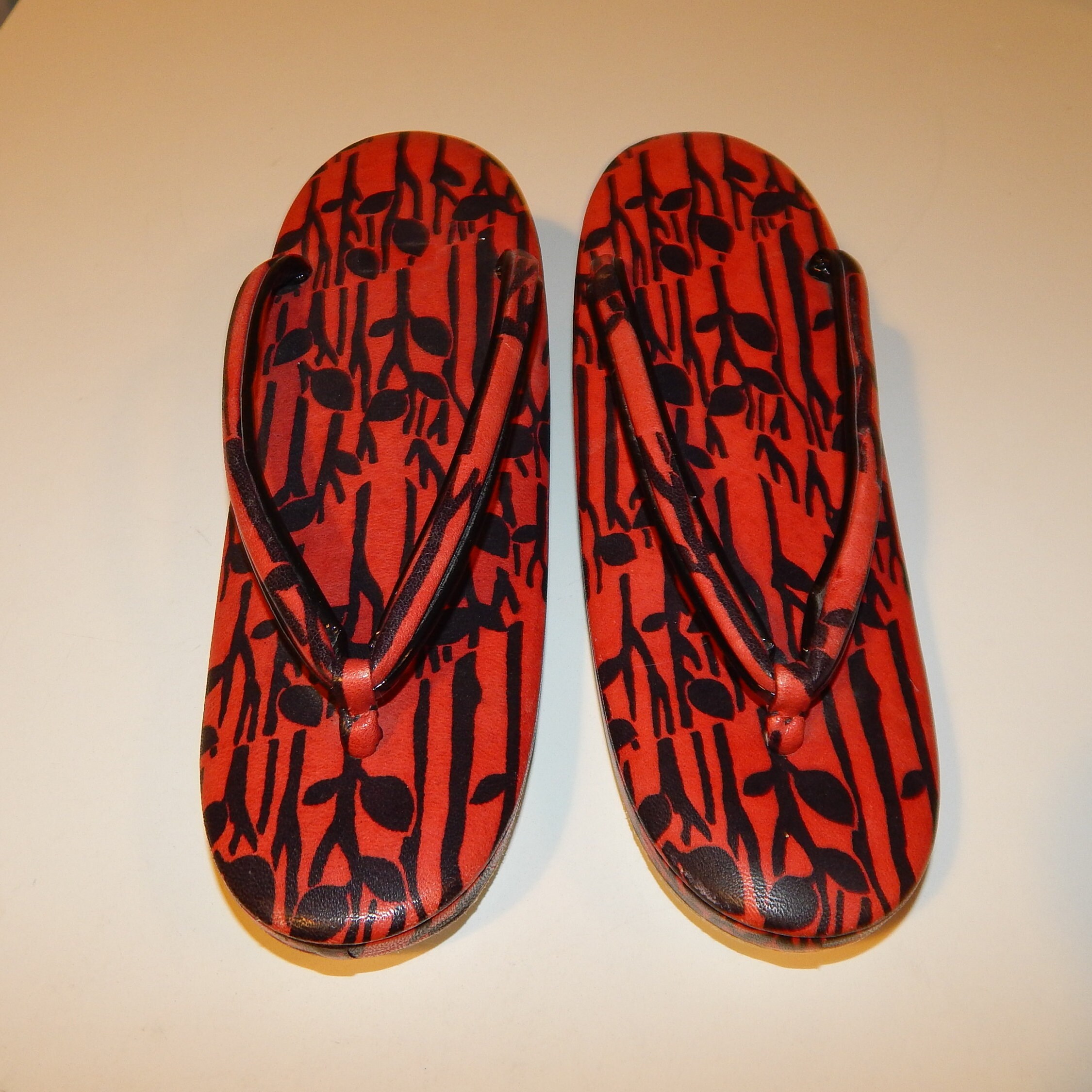 Unused Black & Red Woven Zōri Sandals Japanese Shoes Geisha Etsy