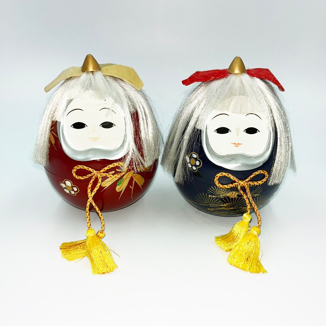 Pair of Japanese Souvenir Ouchi-nuri Ningyo Hina Dolls Trinket - Etsy