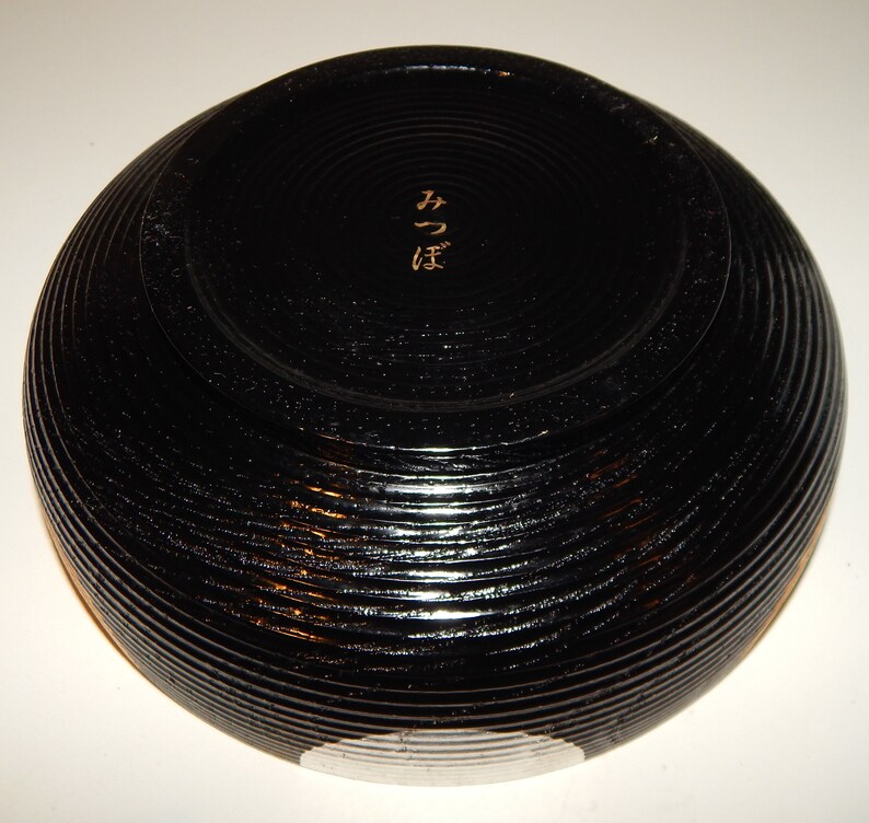 Japanese Lacquerware Collectible Decoration Wooden Bowl Gold Etsy