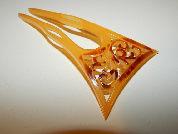 Vintage Japanese celluloid hair comb kanzashi geis