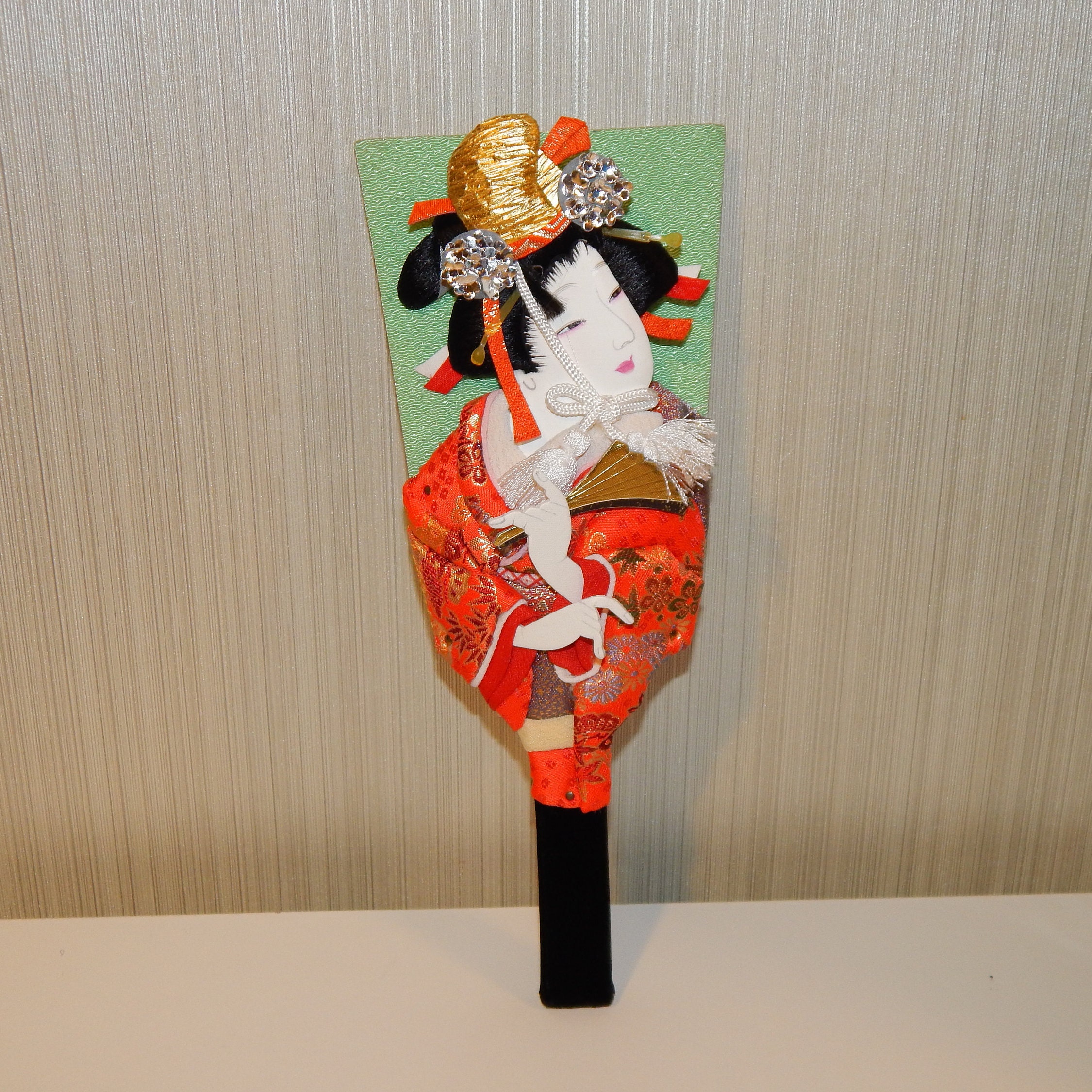 Vintage Japanese Hagoita New Year Decorative Paddle 10 Inch