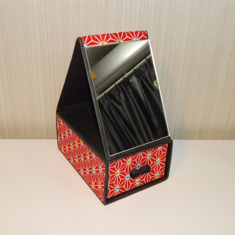 Vintage Japanese Folding Mirror Vanity Trinket Box Home Etsy