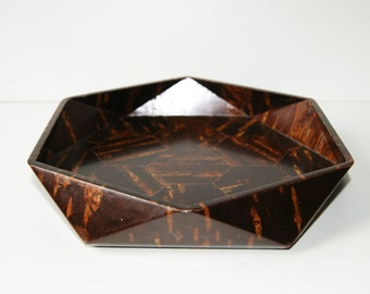 RARE Japanese Tableware Small Serving Cherry Bark Wooden Tray in Hexagon or 12 Square