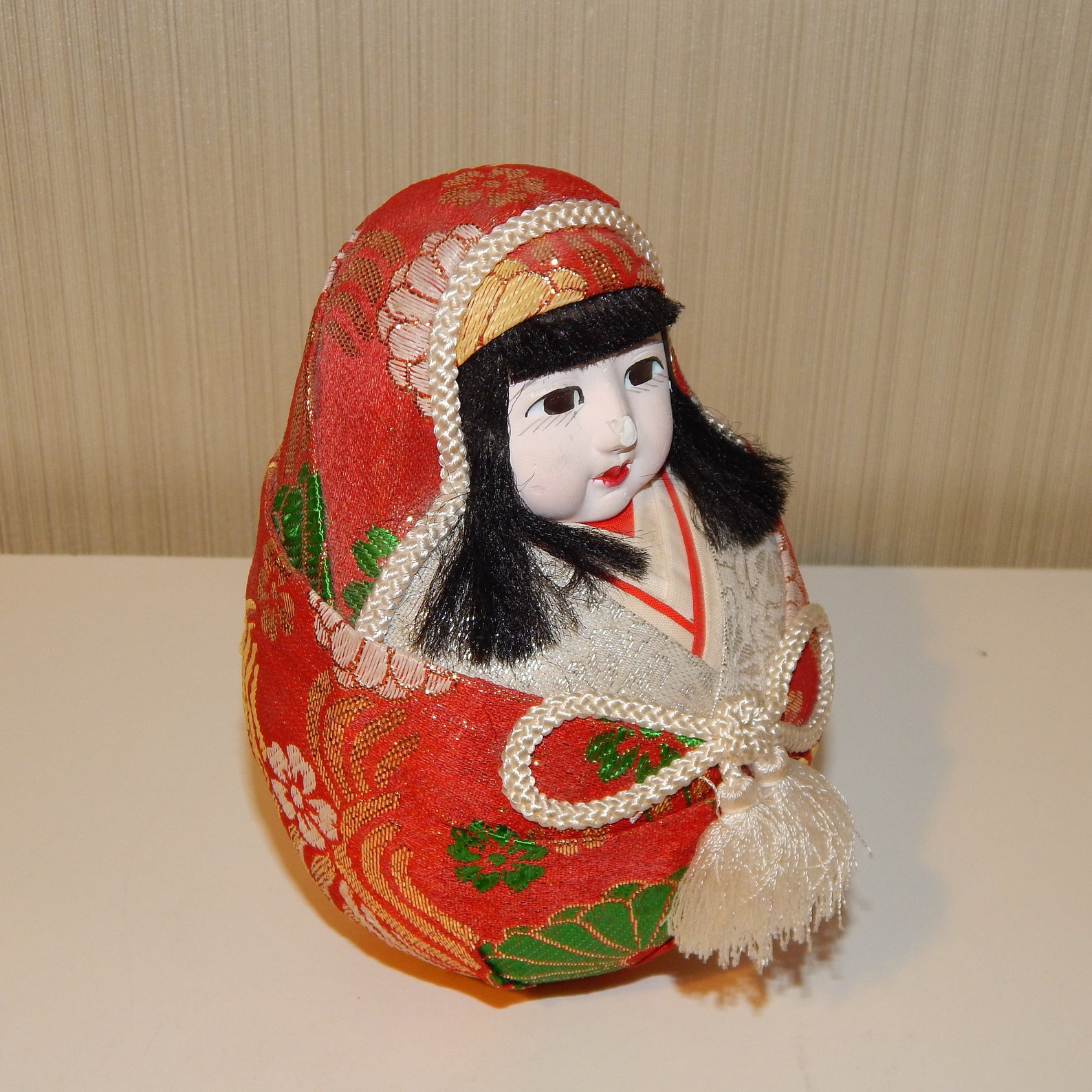 Vintage Japanese Hina Daruma Folk Kimekomi Doll 5.5 inch tall Etsy