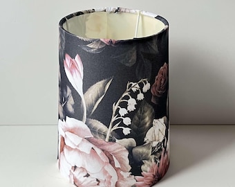 Abat-jour vintage en toile vinyle et imprimé floral