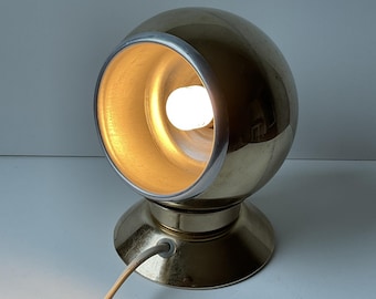 Vintage ABO Denmark metalen gouden bal magneet tafellamp met defecten