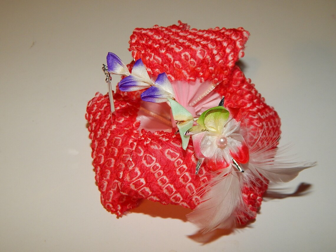 Vintage Japanese Hair Accessories Tsumami Zaiku Kanzashi Etsy