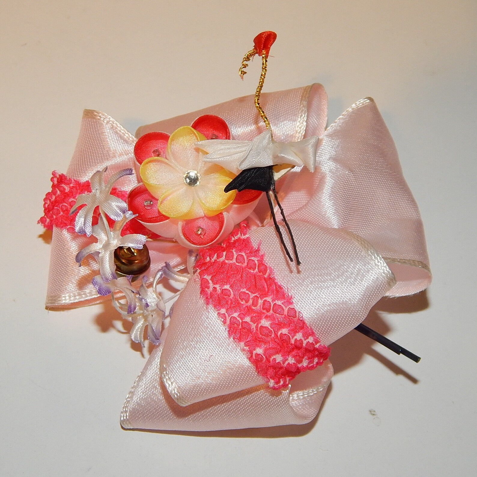 Vintage Japanese Hair Accessories Tsumami Zaiku Kanzashi Red Etsy