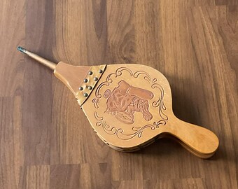 Soffietto per camino in legno vintage fatto a mano