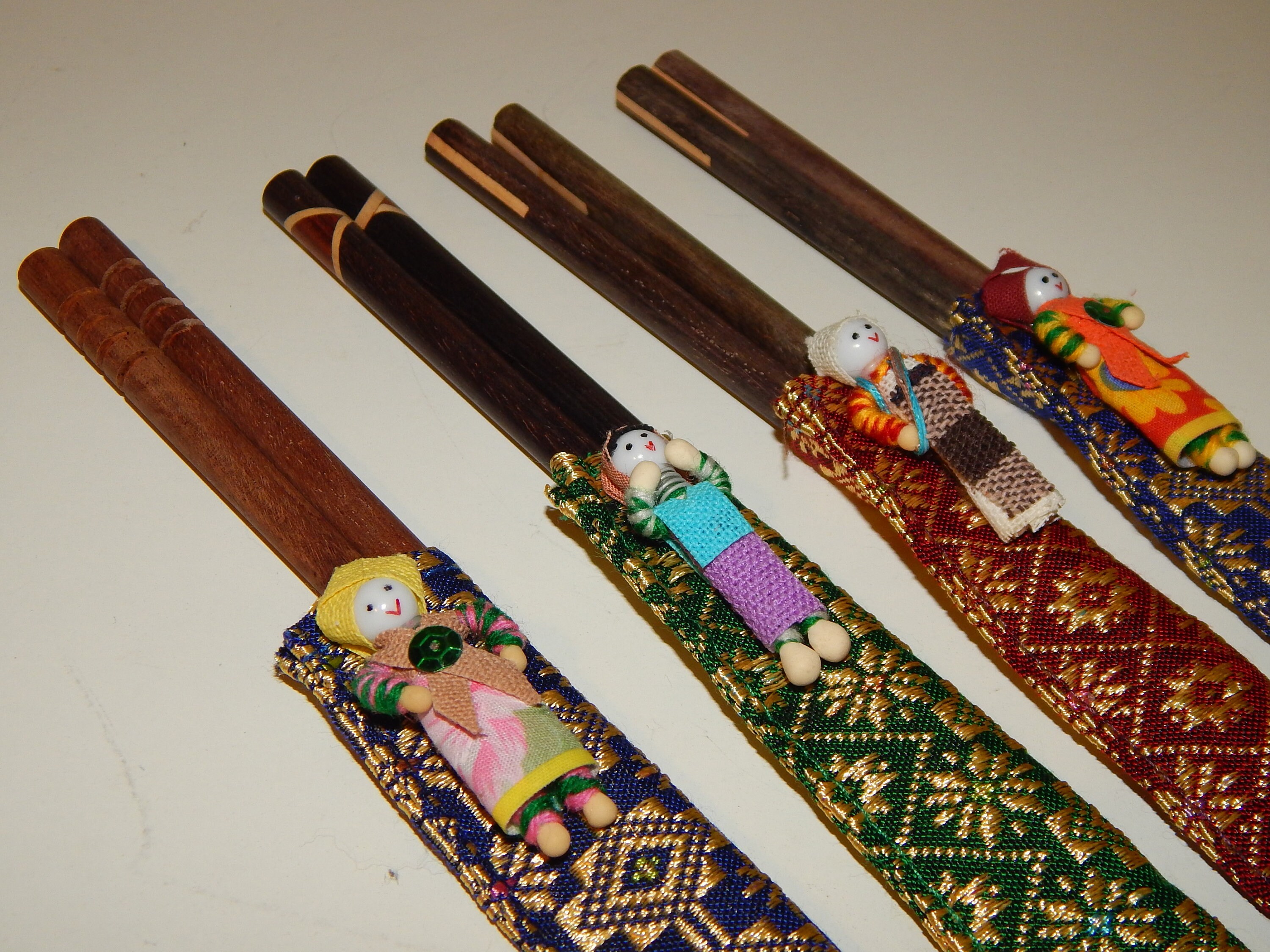 Unused 4 Pairs of Handmade Chopsticks Thai Souvenir with Hill Etsy