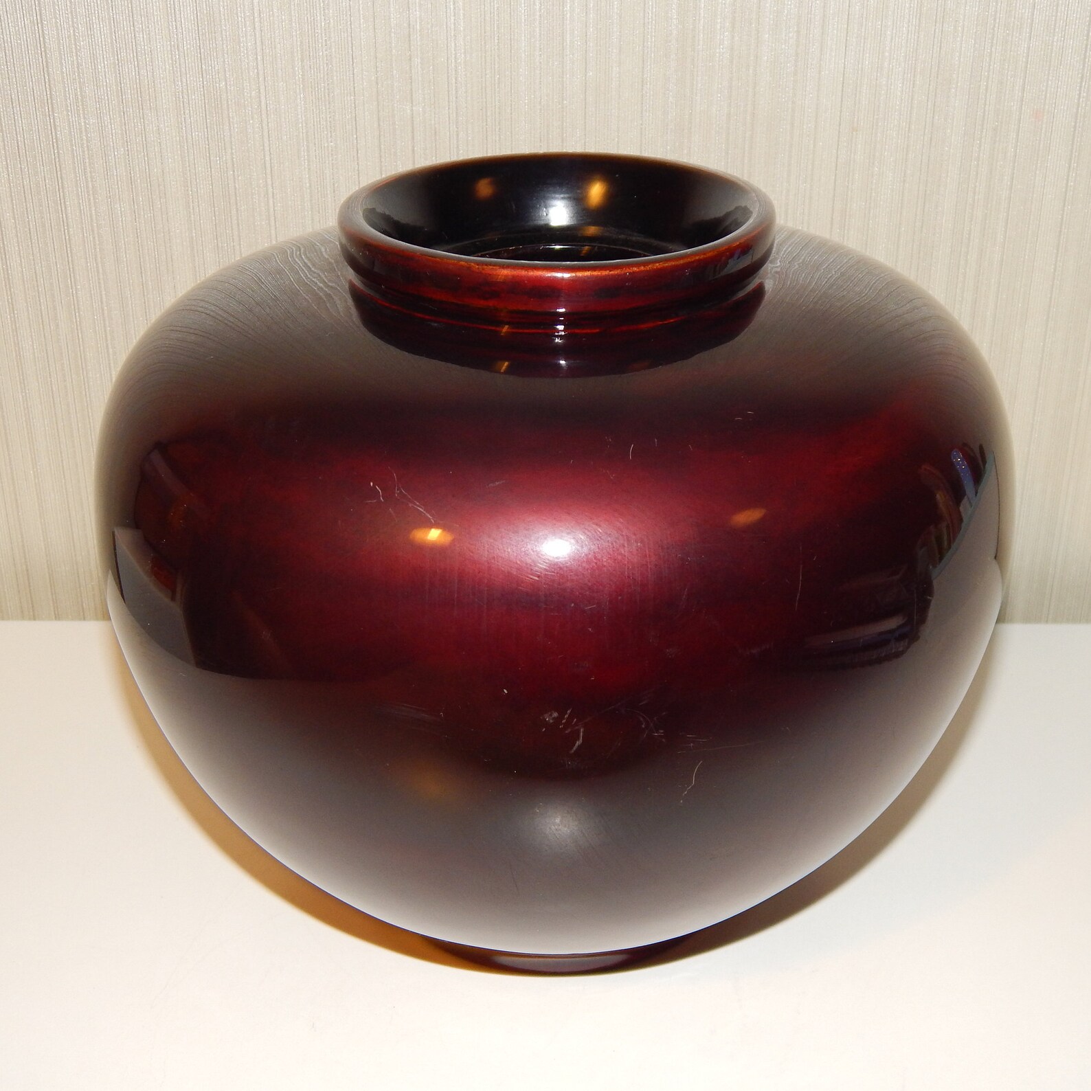 Vintage Japanese Hand Painted Golden Bird Lacquerware Vase Etsy